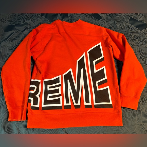Supreme Dark Orange Letter Arc Crewneck Sweater Men’s Large - Picture 2 of 11